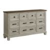 Farmington 9 Drawer Dresser in Medium Brown and Washed Stone Angle.jpg
